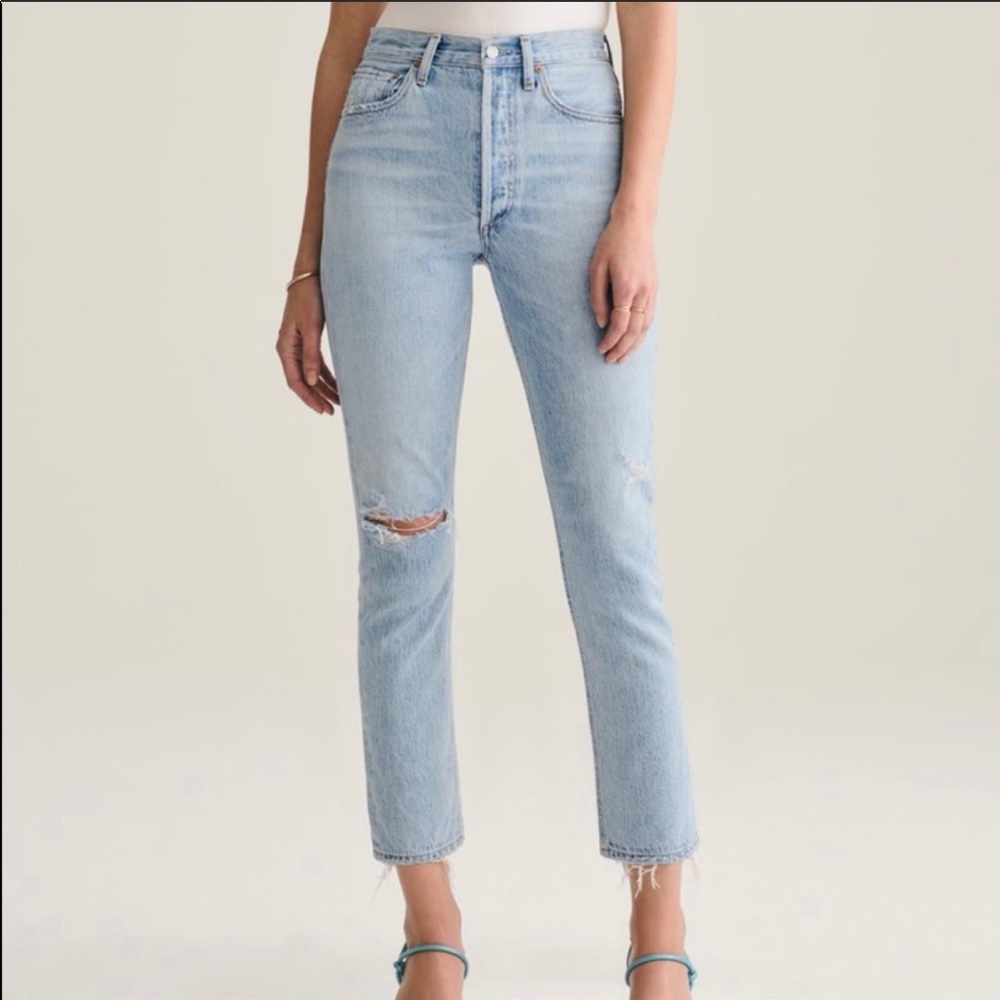AGOLDE Riley High Rise Straight Crop Jeans